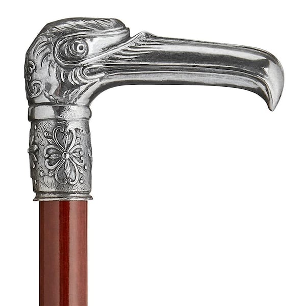 The Padrone Collection: Art Deco Nast Eagle Pewter Walking Stick